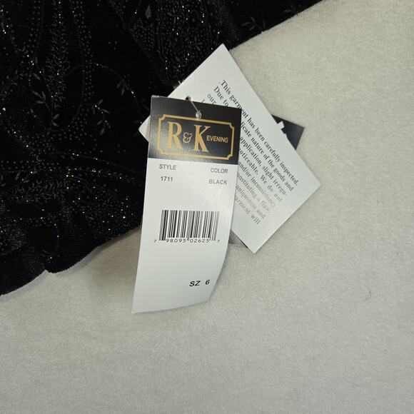 Vintage R&K Evening Blazer Jacket Womens 6 Black Sequence Formal Party Business - Picture 5 of 14